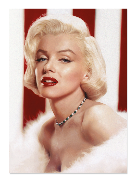 Ezen - Monroe in white fur stole (1953) - Postcard - Front