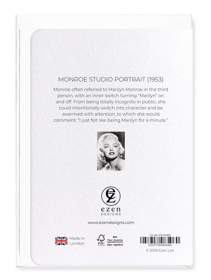 Ezen - Monroe studio portrait (1953) - Greeting Card - Back