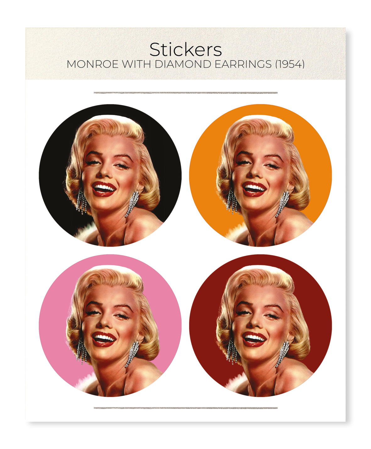 Ezen - Monroe with diamond earrings (1954) - Sticker Set