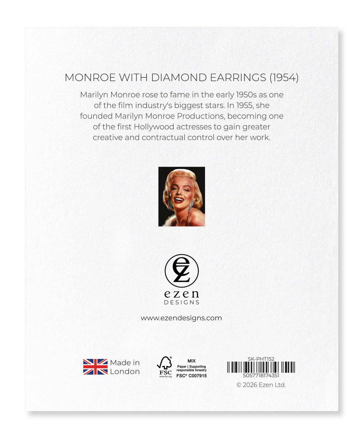 Ezen - Monroe with diamond earrings (1954) - Sticker Set