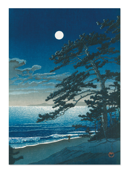 Ezen - Moon at ninomiya beach (1932) - Postcard - Front