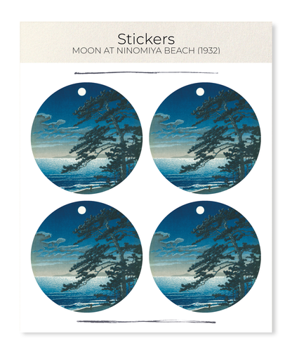 Ezen - Moon at ninomiya beach (1932) - Sticker Set