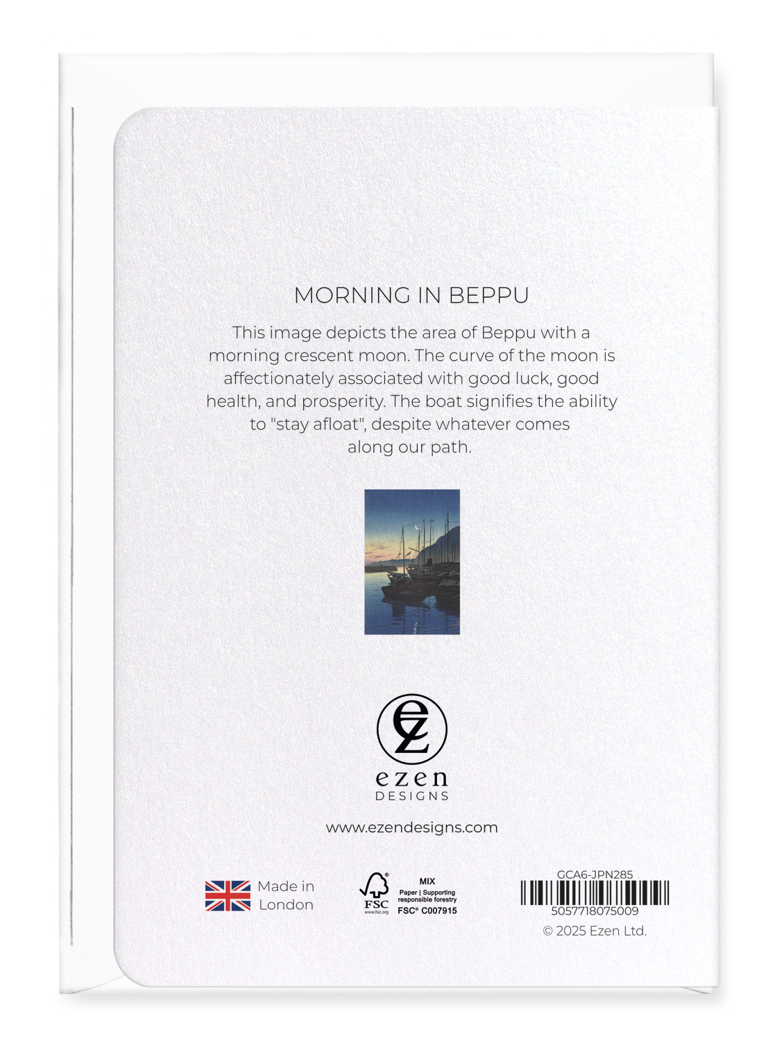 Ezen - Morning in beppu - Greeting Card - Back