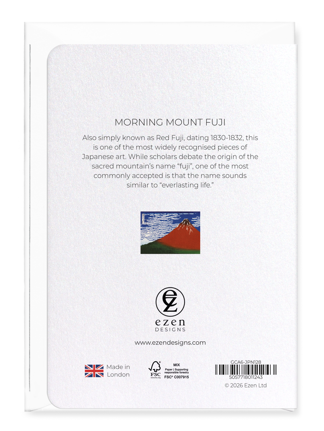 Ezen - Morning mount fuji - Greeting Card - Back
