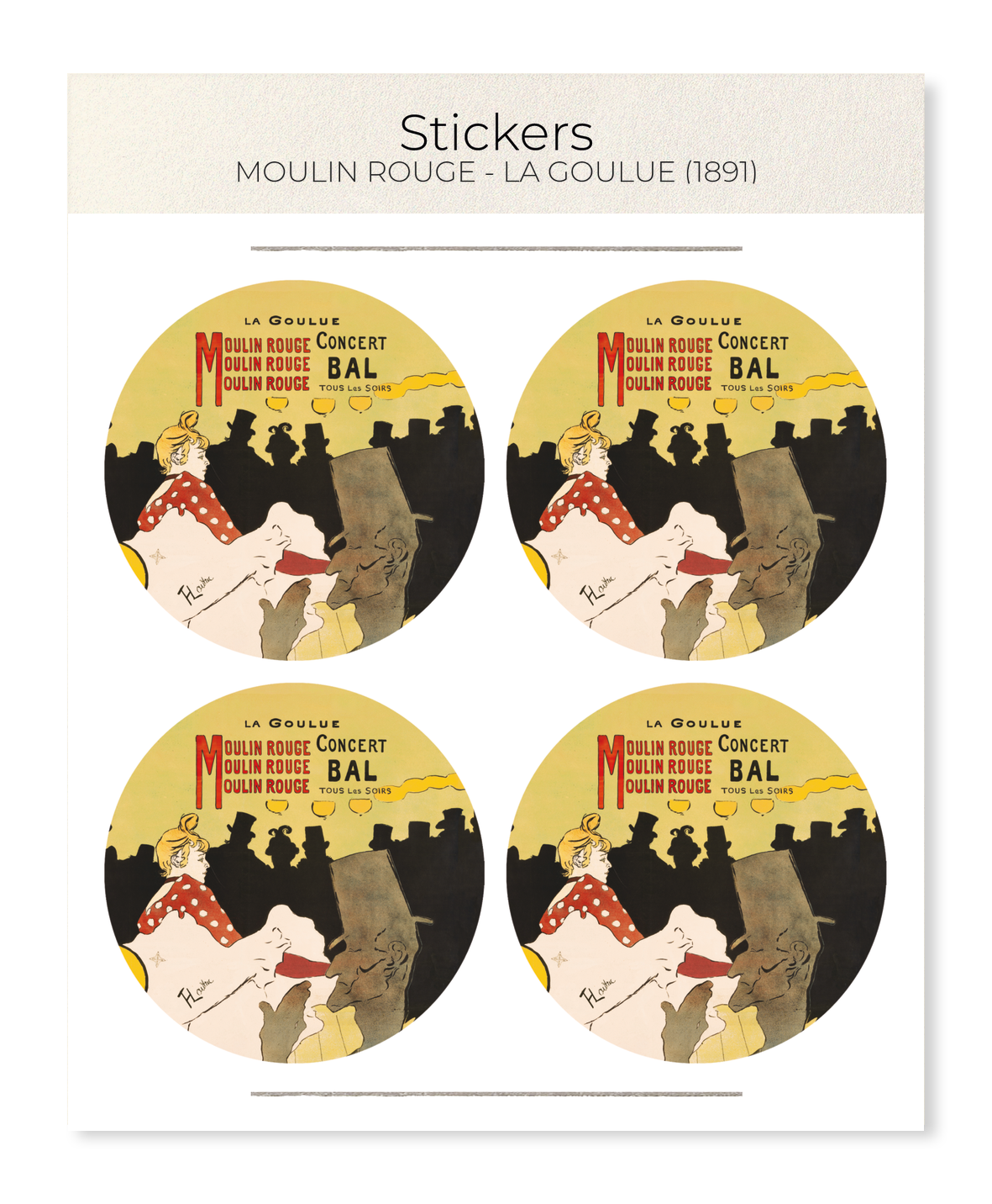 Ezen - Moulin Rouge - La Goulue (1891) - Sticker Set