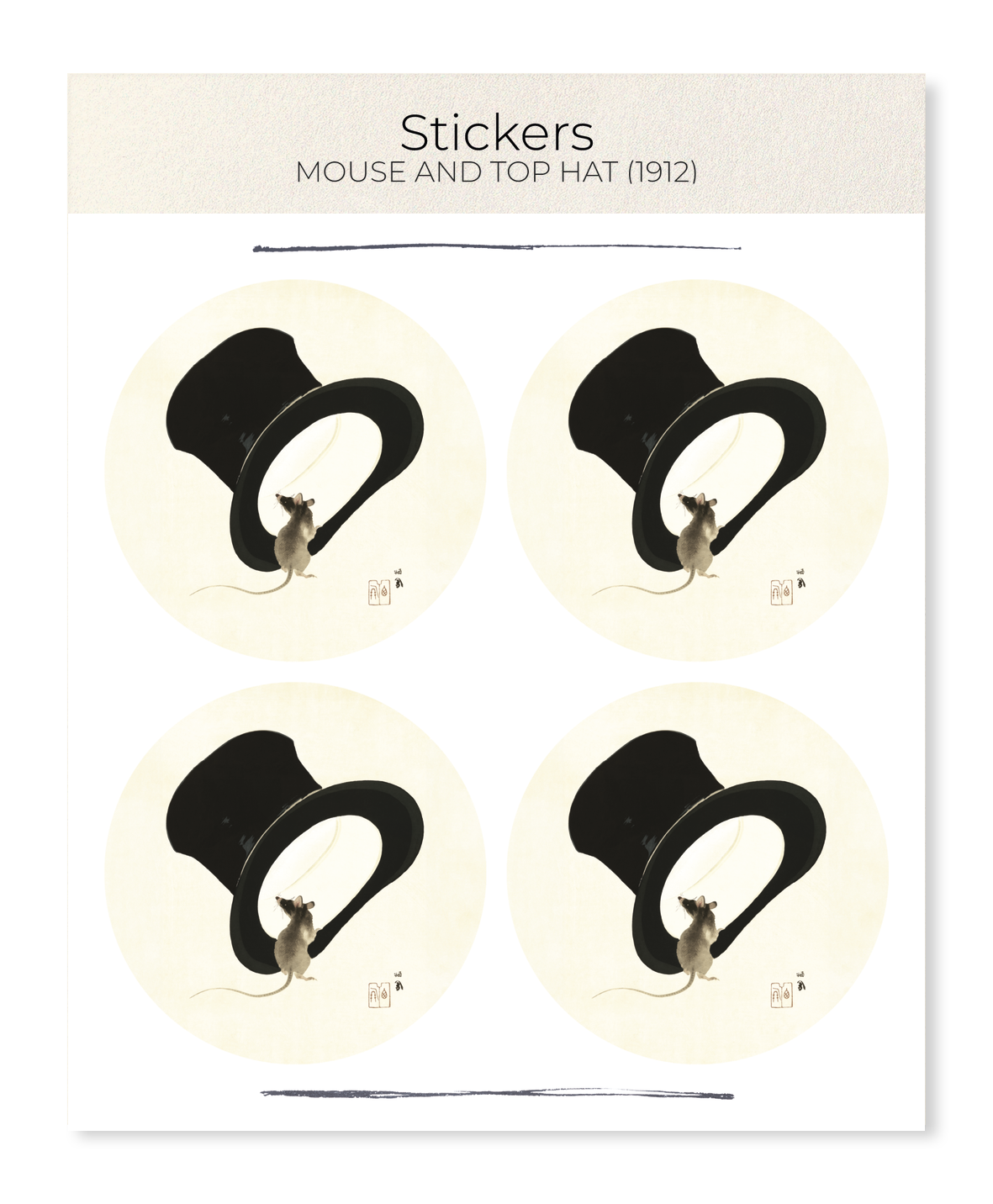 Ezen - Mouse and top hat (1912) - Sticker Set