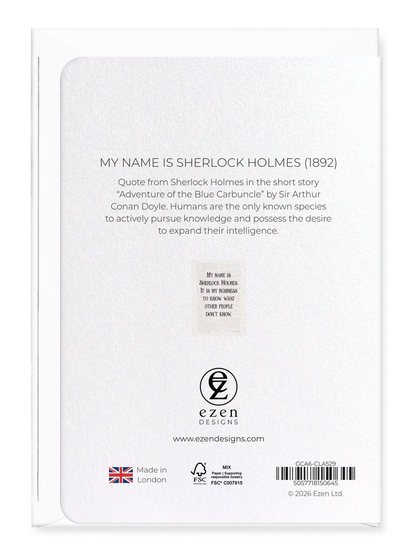 Ezen - My Name is Sherlock Holmes (1892) - Greeting Card - Back
