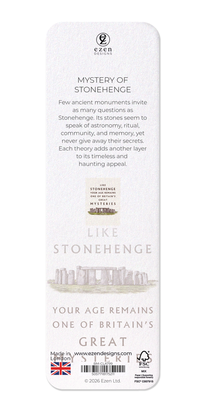 Ezen - Mystery of Stonehenge - Bookmark - Back