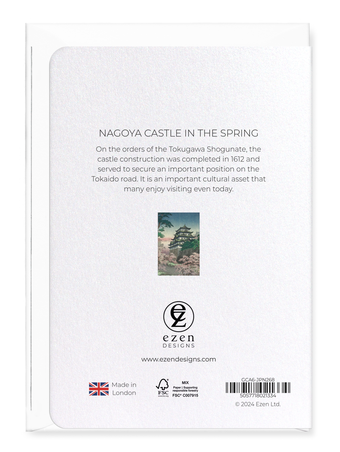Ezen - Nagoya castle in the spring - Greeting Card - Back