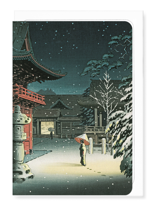 Ezen - Nezu shrine in snow (1934) - Greeting Card - Front