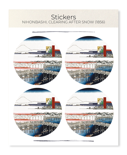 Ezen - Nihonbashi, Clearing After Snow (1856) - Sticker Set