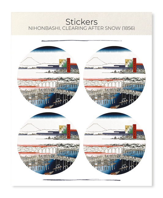 Ezen - Nihonbashi, Clearing After Snow (1856) - Sticker Set