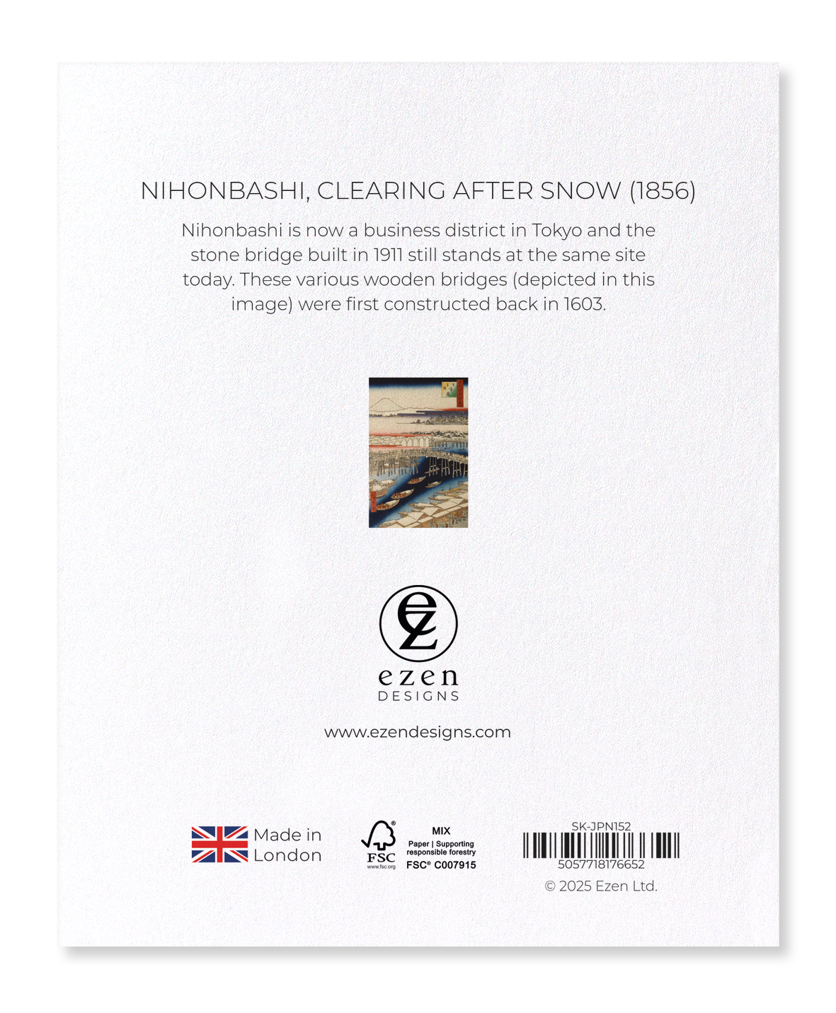 Ezen - Nihonbashi, Clearing After Snow (1856) - Sticker Set