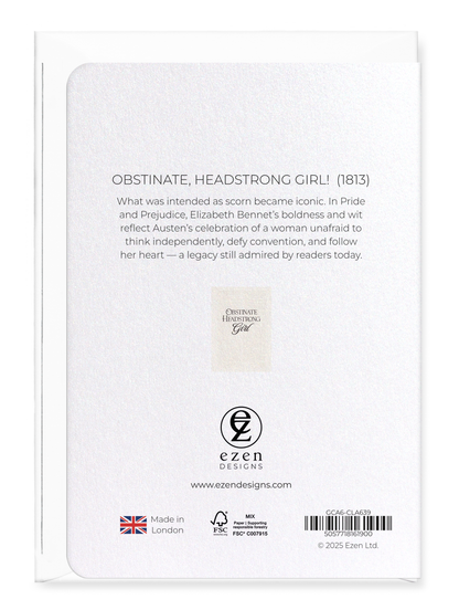 Ezen - Obstinate, headstrong girl!  (1813) - Greeting Card - Back