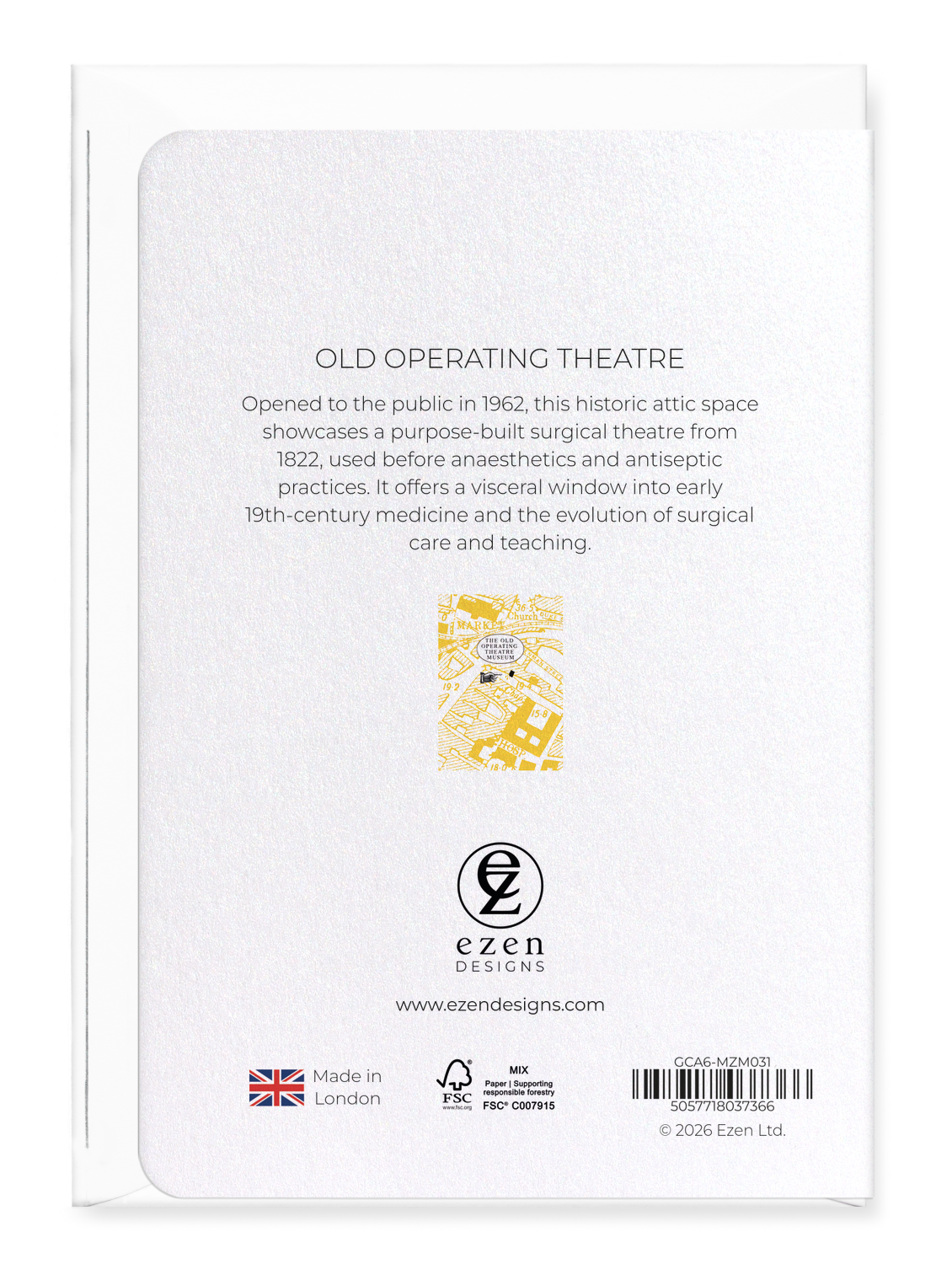 Ezen - Old Operating Theatre - Greeting Card - Back