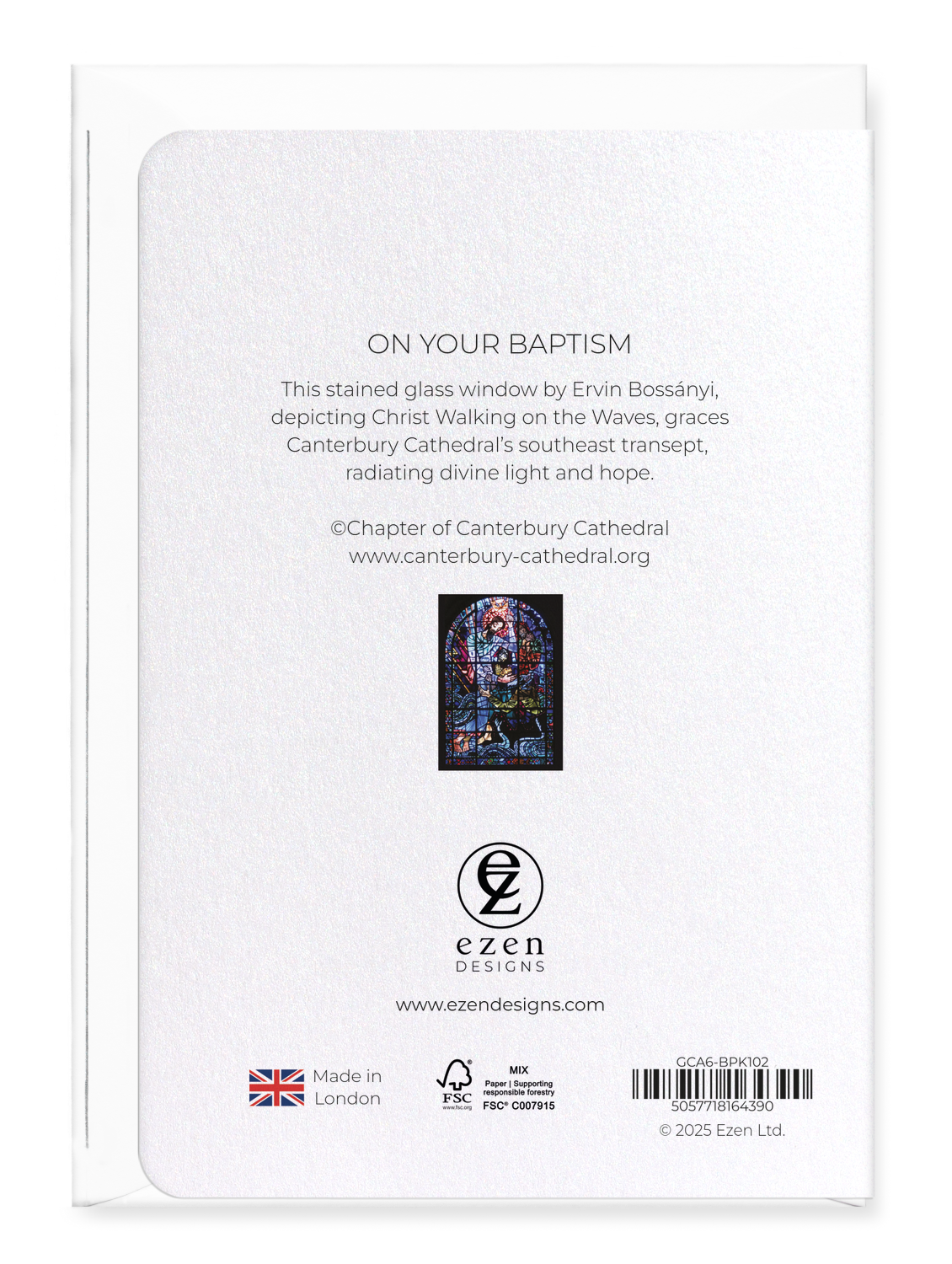Ezen - On Your Baptism - Greeting Card - Back