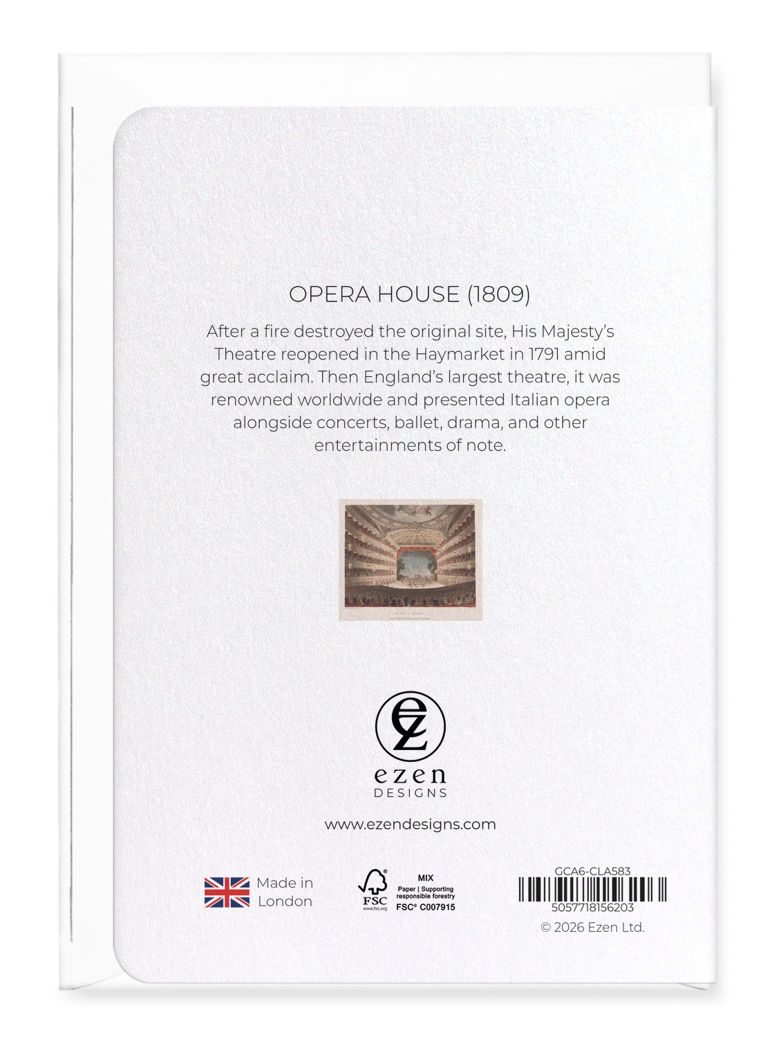 Ezen - Opera House (1809) - Greeting Card - Back
