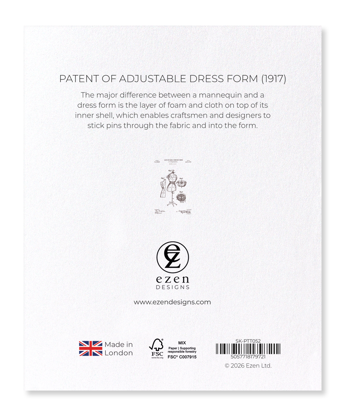 Ezen - Patent of adjustable dress form (1917) - Sticker Set