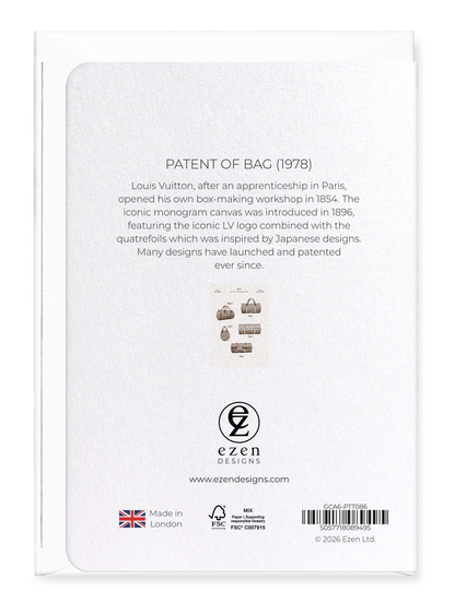 Ezen - Patent of bag (1978) - Greeting Card - Back
