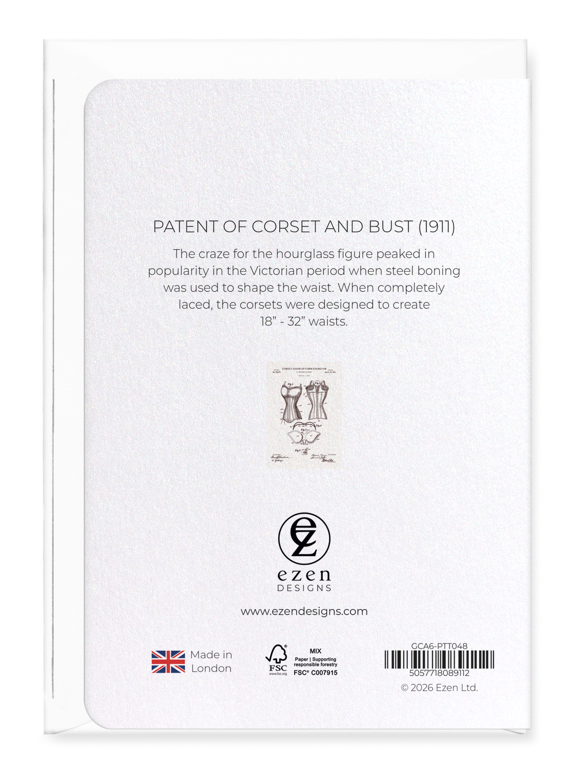 Ezen - Patent of corset and bust (1911) - Greeting Card - Back