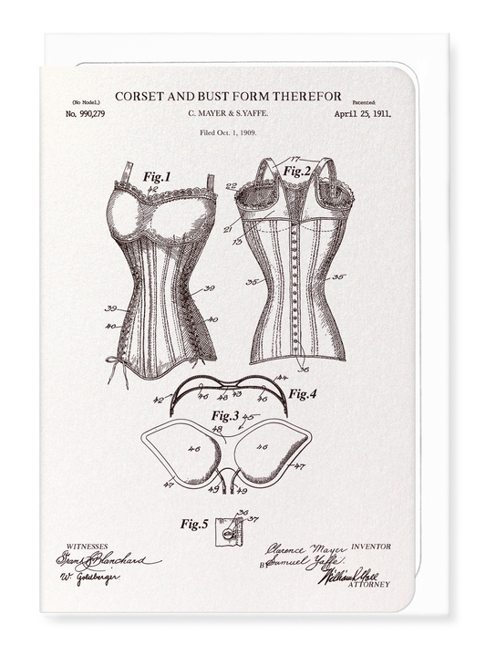 Ezen - Patent of corset and bust (1911) - Greeting Card - Front