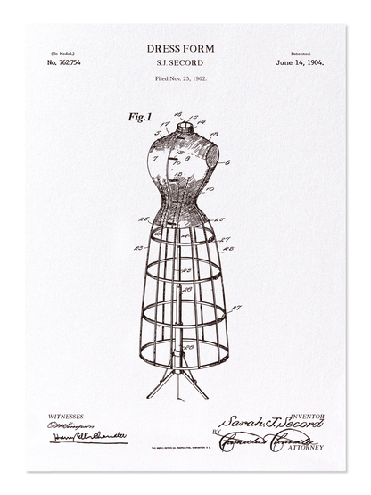 Ezen - Patent of dress form (1904) - Postcard - Front