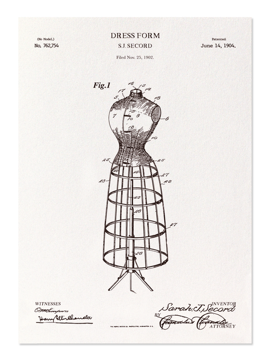 Ezen - Patent of dress form (1904) - Postcard - Front