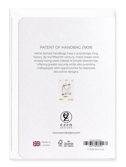 Ezen - Patent of handbag (1909) - Greeting Card - Back