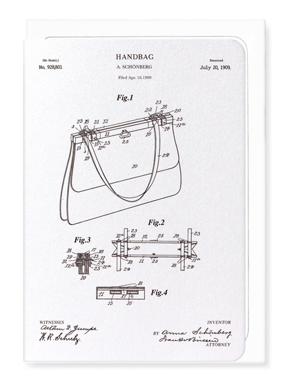 Ezen - Patent of handbag (1909) - Greeting Card - Front
