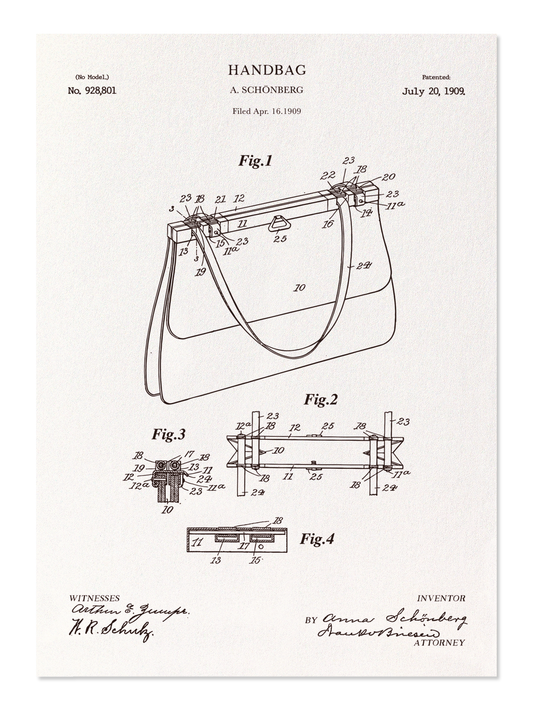 Ezen - Patent of handbag (1909) - Postcard - Front