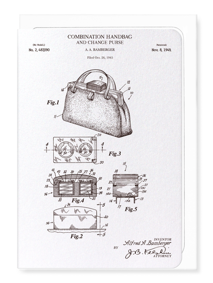 Ezen - Patent of handbag (1949) - Greeting Card - Front