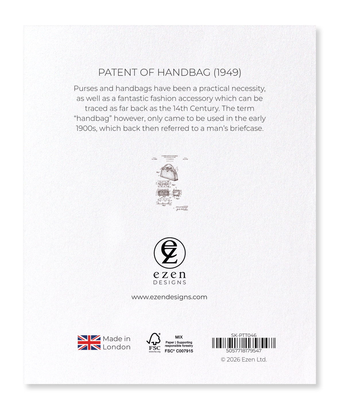 Ezen - Patent of handbag (1949) - Sticker Set