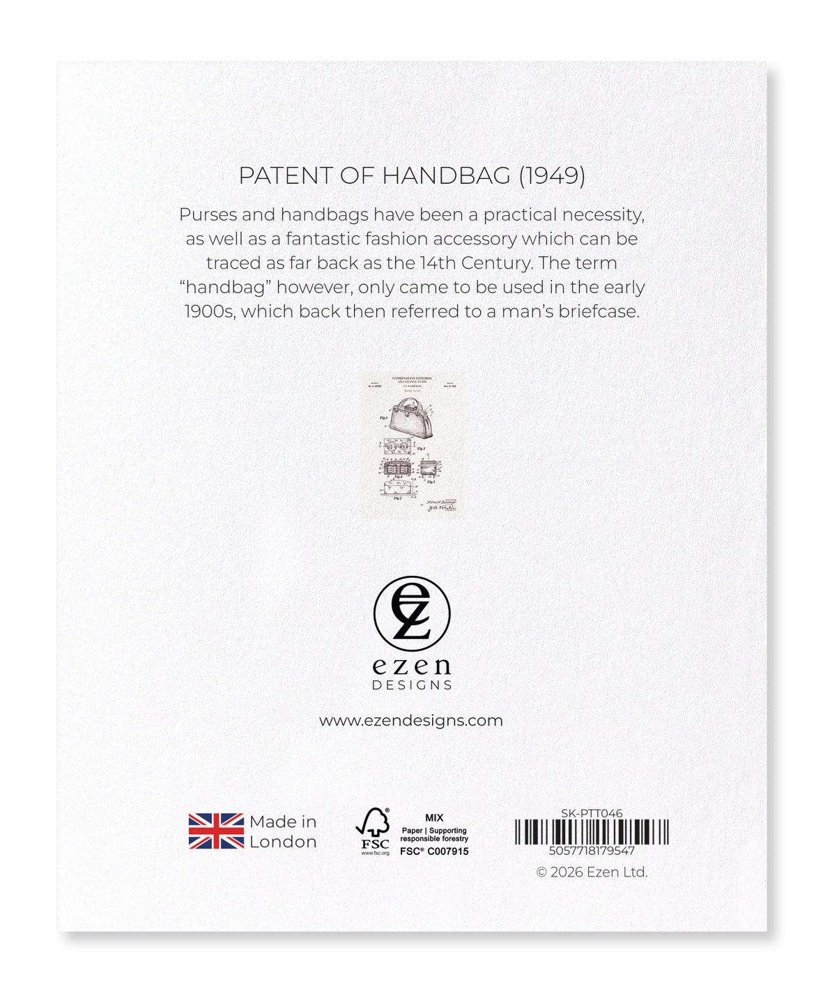 Ezen - Patent of handbag (1949) - Sticker Set
