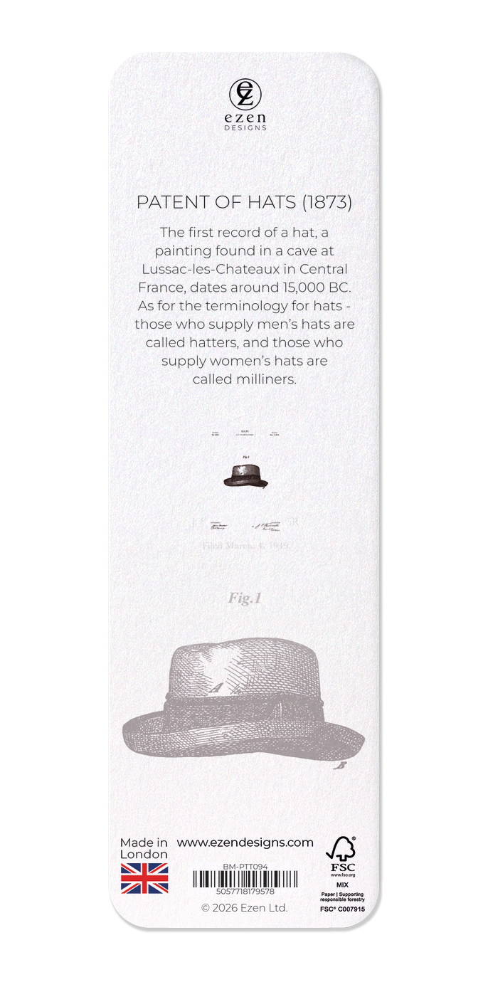 Ezen - Patent of hats (1873) - Bookmark - Back