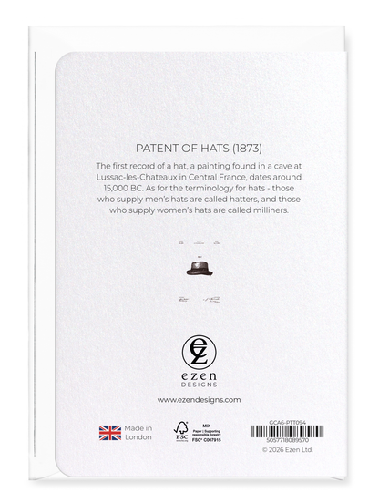 Ezen - Patent of hats (1873) - Greeting Card - Back