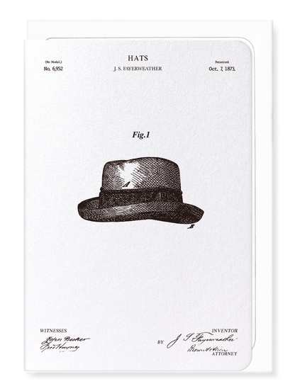 Ezen - Patent of hats (1873) - Greeting Card - Front