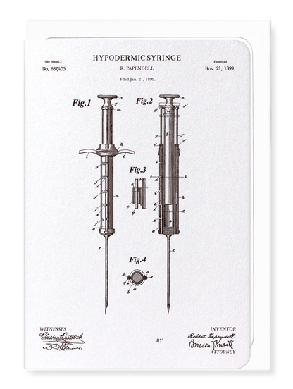 Ezen - Patent of hypodermic syringe (1899) - Greeting Card - Front