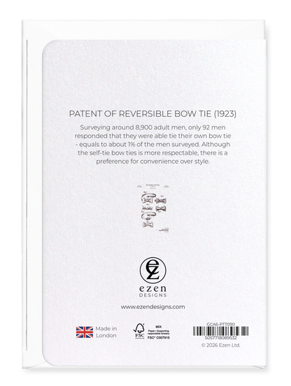 Ezen - Patent of reversible bow tie (1923) - Greeting Card - Back