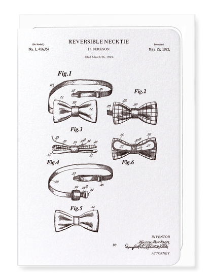Ezen - Patent of reversible bow tie (1923) - Greeting Card - Front
