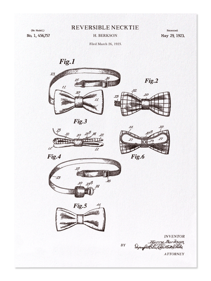 Ezen - Patent of reversible bow tie (1923) - Postcard - Front