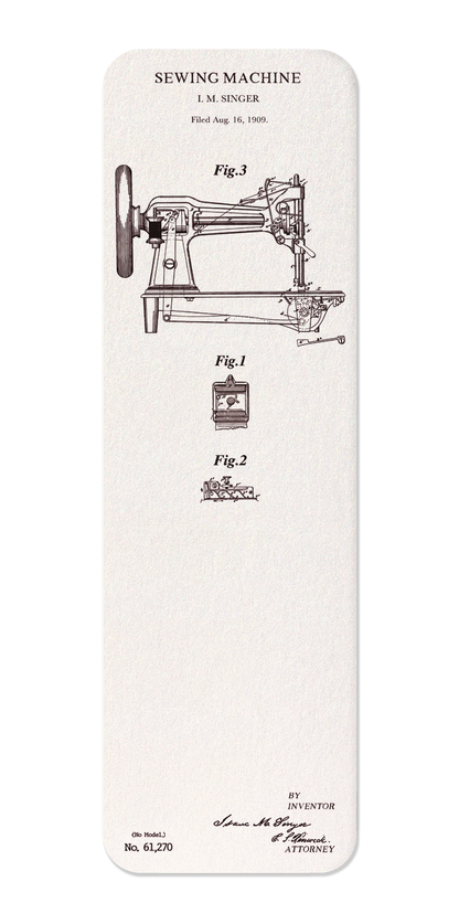 Ezen - Patent of sewing machine (1867) - Bookmark - Front