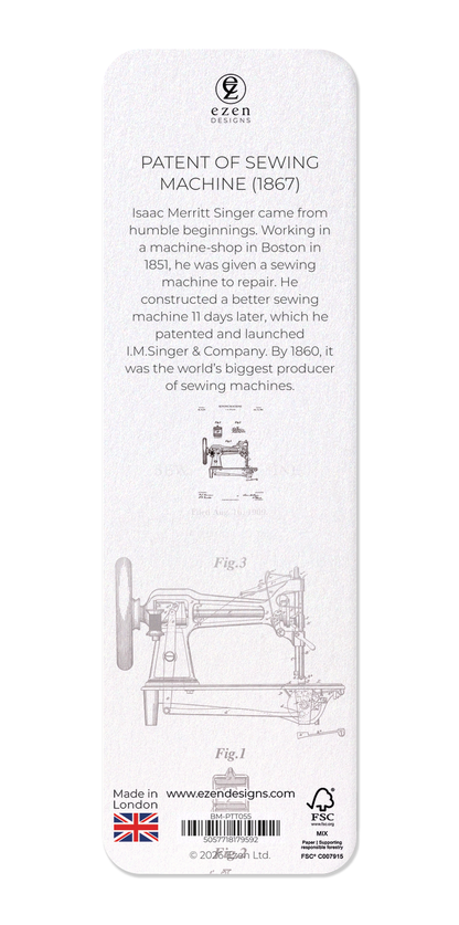 Ezen - Patent of sewing machine (1867) - Bookmark - Back