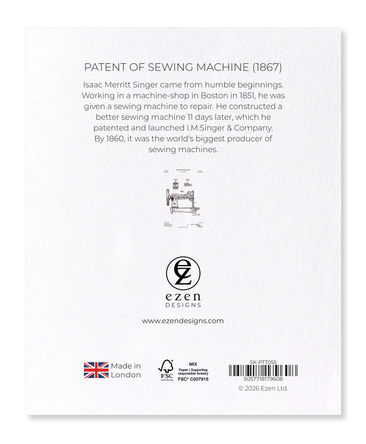 Ezen - Patent of sewing machine (1867) - Sticker Set