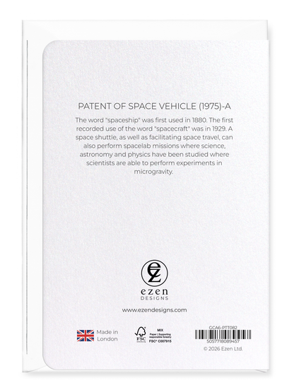 Ezen - Patent of space vehicle (1975)-A - Greeting Card - Back