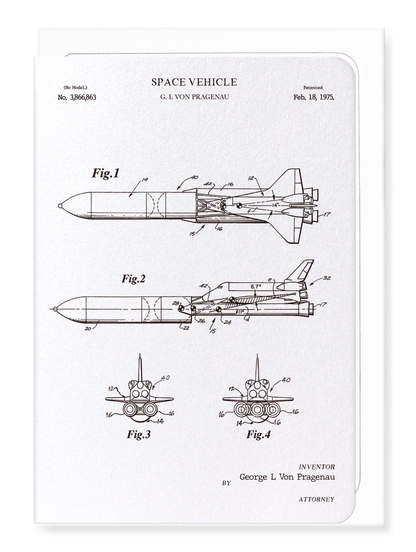 Ezen - Patent of space vehicle (1975)-A - Greeting Card - Front