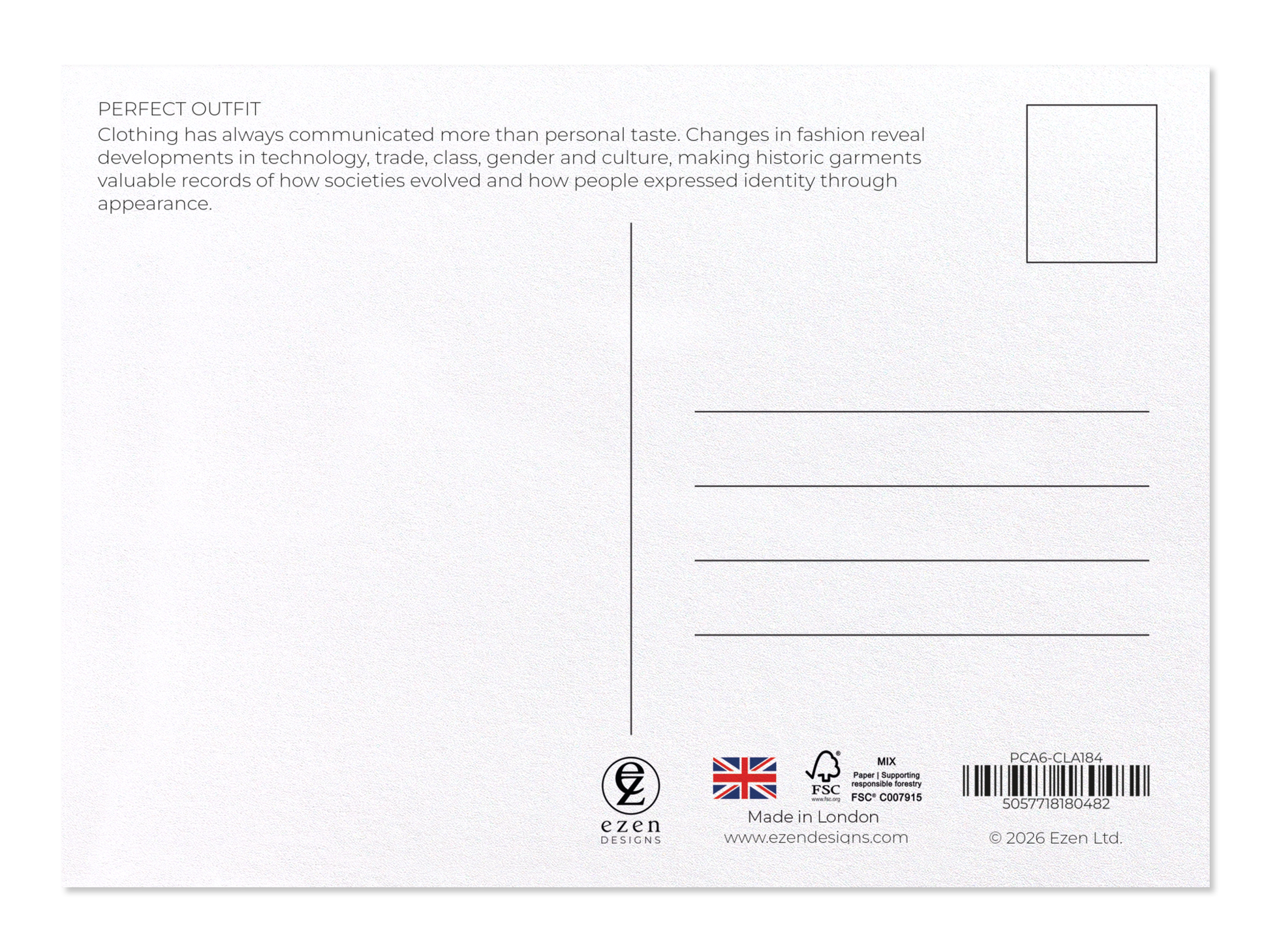 Ezen - Perfect outfit - Postcard - Back