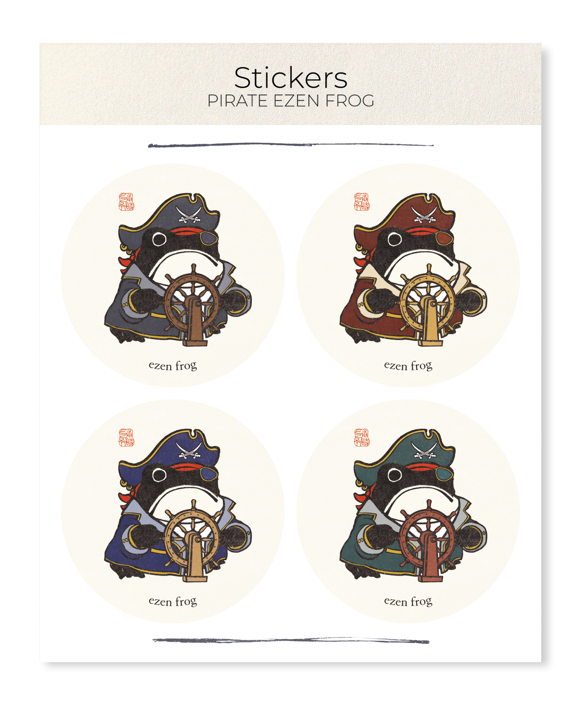 Ezen - Pirate Ezen Frog - Sticker Set