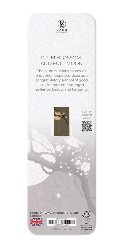 Ezen - Plum blossom and full moon - Bookmark - Back