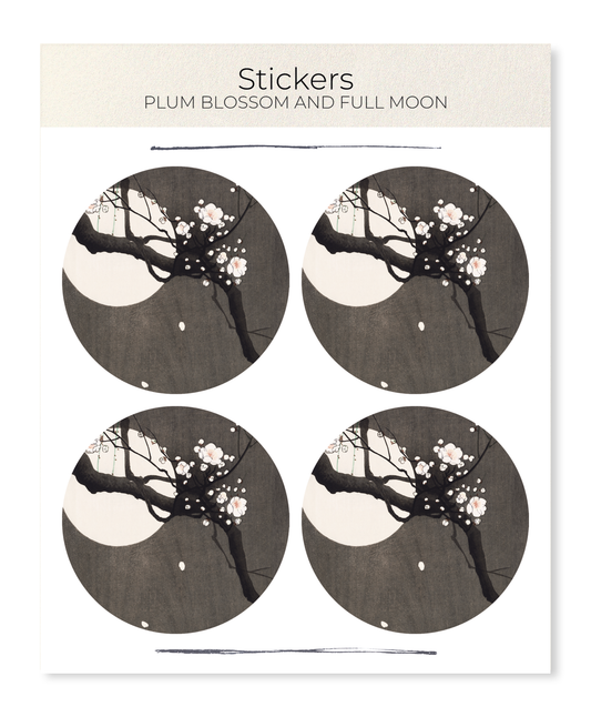 Ezen - Plum blossom and full moon - Sticker Set