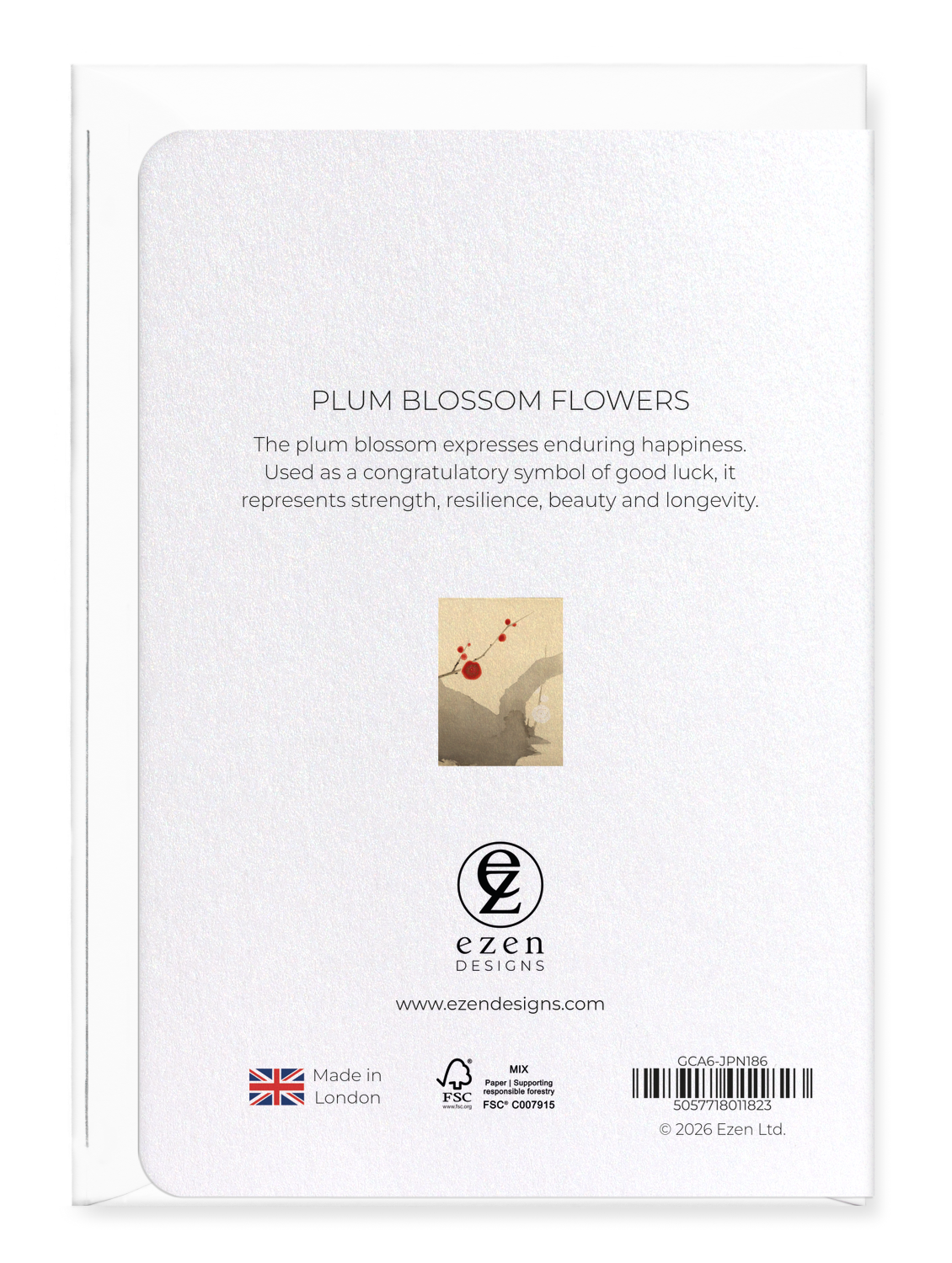 Ezen - Plum blossom flowers - Greeting Card - Back